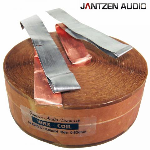 Cewka taśmowa Wax-Coil Jantzen Audio 1,3mH / 0,32ohm / taśma14AWG=dr.1,6 / izol.pap.60µm / śr.83 h.37