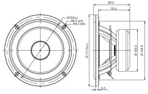 SB Acoustics SB17MFC35-8 / 6 Nisko-średniotonowy, 35mm VC