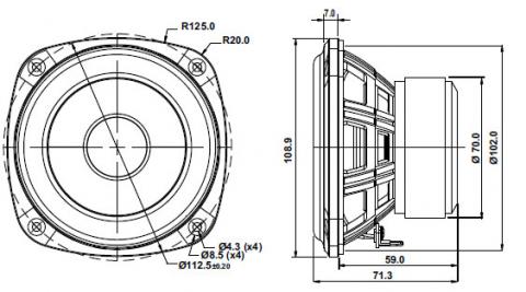 SB Acoustics SB12PFC25-4 / 4 Nisko-średniotonowy, 25mm VC