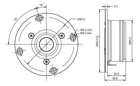 SB Acoustics SB21RDC-C000-4 / 21mm / Wysokotonowy