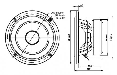 Głośnik SB Acoustics SB15NRX2C30-4 / 5\ Nisko-średniotonowy, 30mm VC