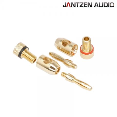 Jantzen Audio Banana Plug, Side screw-in type, Gold plated, red / black, a pair