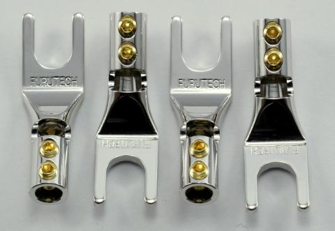 Wtyk głośnikowy widełki Furutech FP-201 (R) - rodowany - 8mm - 4szt.