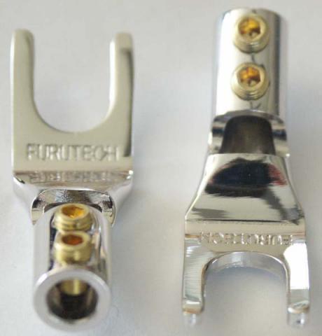 Wtyk głośnikowy widełki Furutech FP-201 (R) - rodowany - 8mm - 4szt.