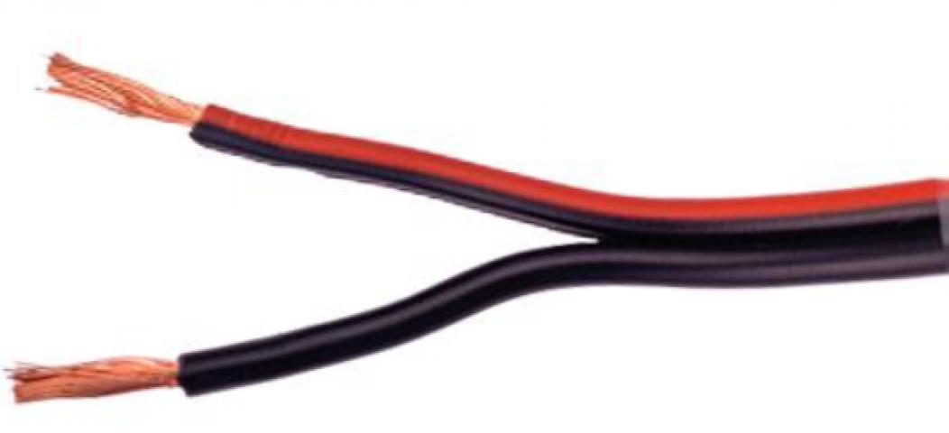 Przewód głośnikowy 2x1,5mm2 / OFC-T1015  4N /  izolacja czarna z czerwonym paskiem