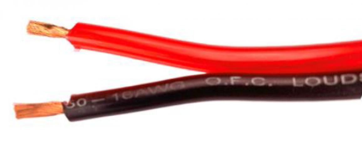Stranded cable 2x1,5mm2 = 15AWG / OFC 4N / black - red / USA LINE / max.80V 