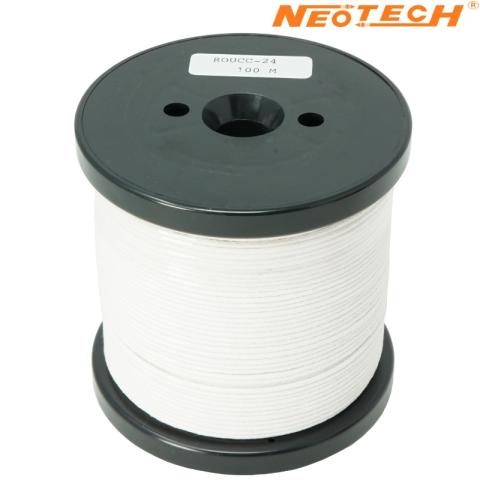 Neotech - ROUCC-24 skrętka miedziana OCC biała bawełniana / 24AWG 0,2mm2