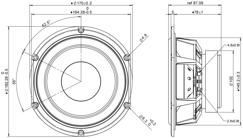 Peerless by Tymphany HDS-164 / P830875 6-1/2\ Nomex Cone HDS Woofer