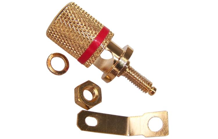 Gniazda głośnikowe M4 – pozłacane, max grubość ścianki 8 mm (para)