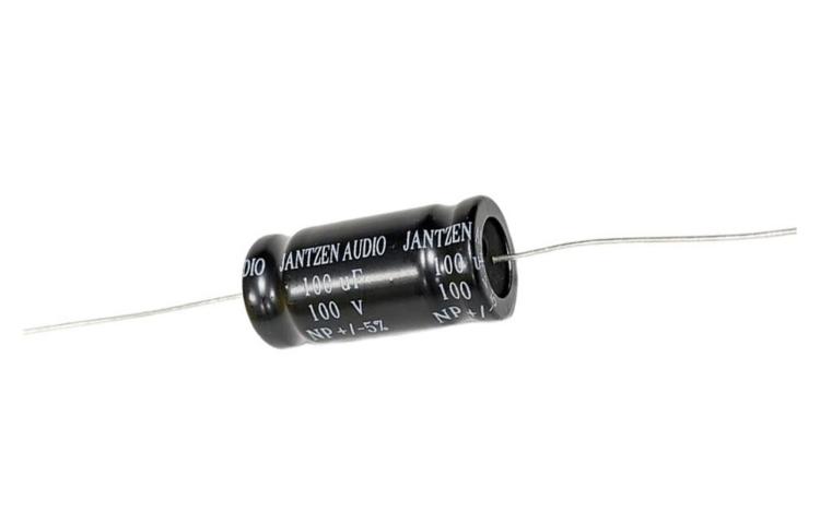 Kondensator elektrolityczny Jantzen EleCap 100uF / 5% / 100VDC / śr.16x34mm