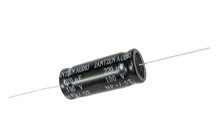 Kondensator elektrolityczny Jantzen EleCap 220uF / 5% / 100VDC / śr.16x43mm