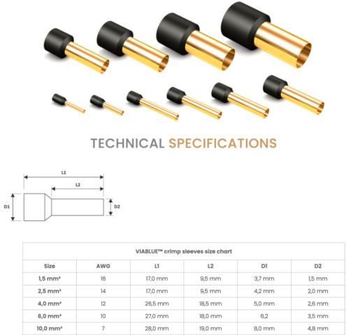Tulejka miedziana ViaBlue OFC Crimp Sleeve CS - 4 mm2 (3)