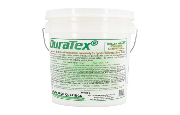 Acry-Tech DuraTex RG-WHITE-1G / 4,25 kg / biała farba strukturalna do obudów głośnikowych / do wałka (1)