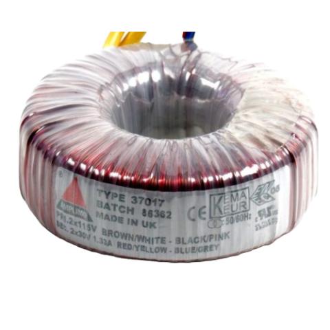 Amplimo 38017 / 80 VA / transformator toroidalny / 230 V / 2 × 30 V (1)