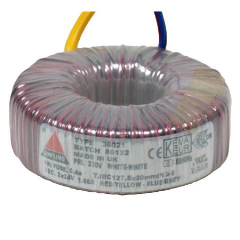 Amplimo 38021 / 80 VA / transformator toroidalny / 230 V / 2 × 24 V (1)