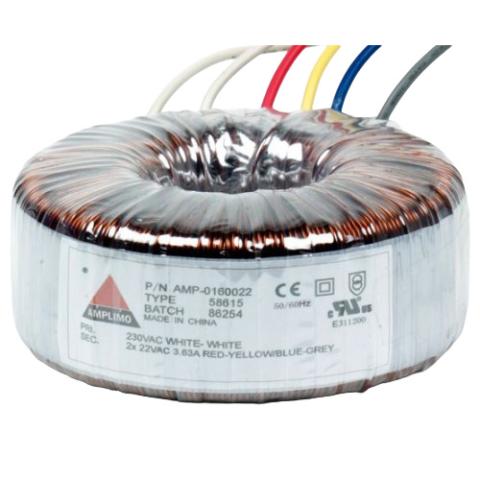 Amplimo 58615 / 160 VA / transformator toroidalny / 230 V / 2 × 22 V (1)