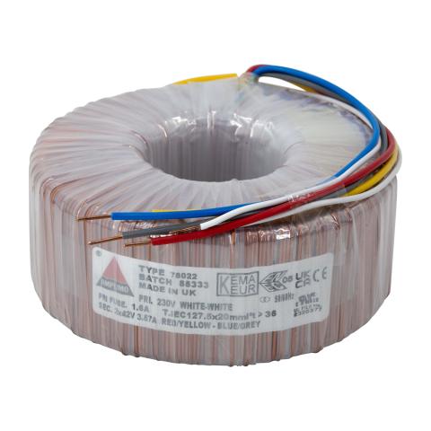 Amplimo 78022 / 300 VA / transformator toroidalny / 230 V AC / 2 × 42 V AC (1)