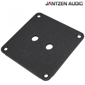 Jantzen Audio Binding post plate, black powder coat, 2 holes / 100x100x3mm / 1 pcs.