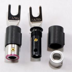 Wtyk głośnikowy widełki Furutech FT211 (R)  rodowane  7,8mm  4szt.