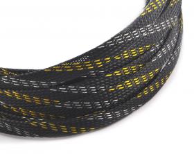 Oplot na kabel   czarny + żółty i srebrny  8,515mm  KaCsa  nylon