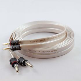 Przewód głośnikowy KaCsa KCEFLW403 (2x4mm2) / płaski / wtyki bananowe   długość 2x3 m
