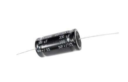Kondensator elektrolityczny Jantzen EleCap 330uF / 5% / 100VDC / śr.22x45mm