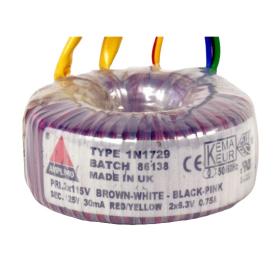 Obrazek dla: Amplimo 1N1729 / 22 VA / transformator zasilający do wzmacniacza lampowego / 125 / 2 × 6,3 V