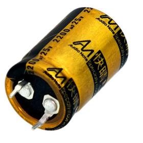 Obrazek dla: Audio Note CAP100R2200U25V / polaryzowany kondensator elektrolityczny Kaisei 2200 uF / 25 V / 20%